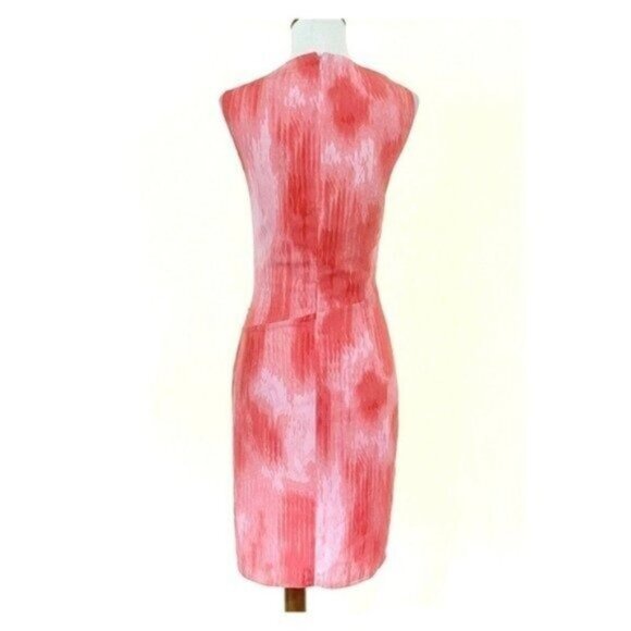 T Tahari Sleeveless Faux Wrap Bodice Seraphina Paradiseo Pink Chiffon Dress Sz S - Picture 5 of 9